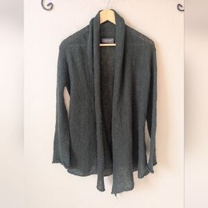 Wooden Ships Olive Green Mohair Wool Open Cardigan